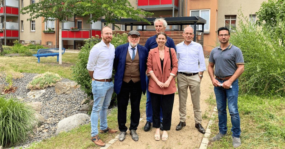 Gruppenbild im Lutherviertel; Foto von: Stadtwerke Halle