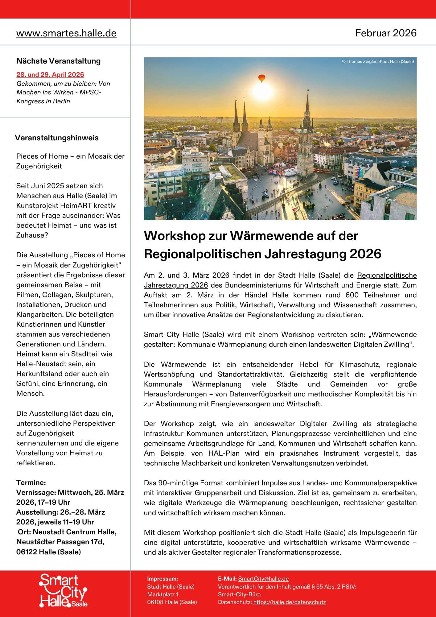 Infobrief Smart City Halle (Saale) - Februar 2026