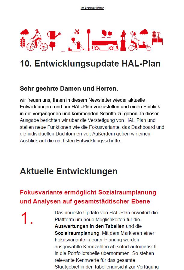10. Entwicklungsupdate HAL-Plan